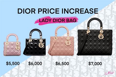 lady dior retail price|christian dior bag price list.